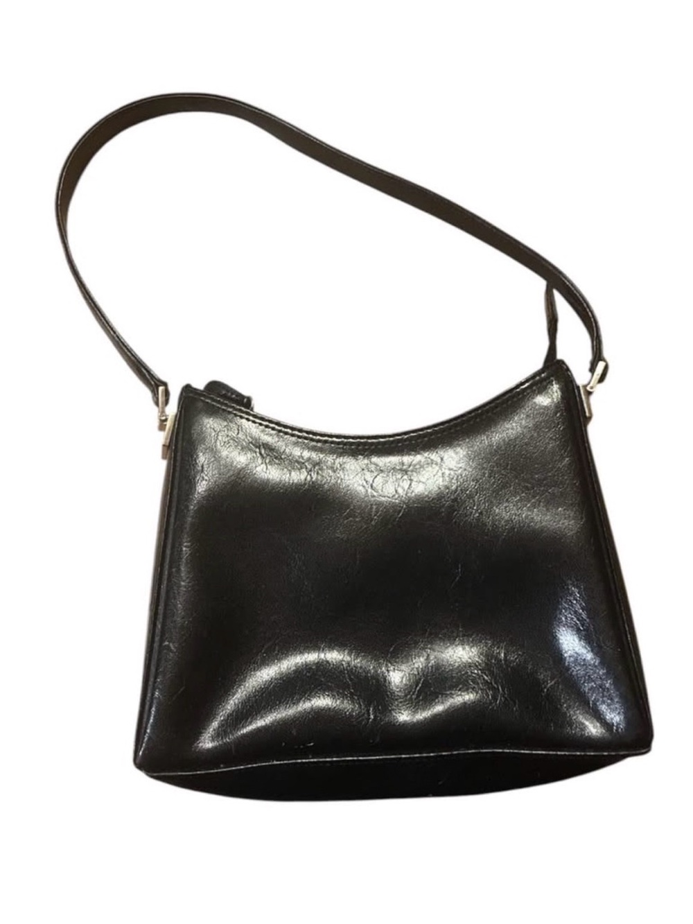 Liz Claiborne Black Patent Leather Shoulder Bag